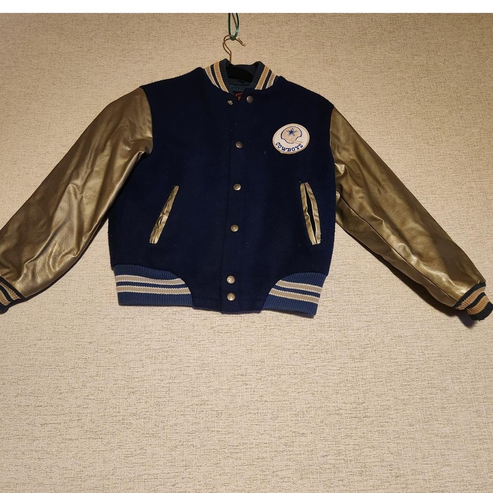 Sears NFL Varsity Jacket Boys 14 Navy Gold Dallas Cowboys Vintage Letterman